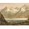 LAC BLEU, Pyrénées, France, gravure ancienne, montagnes, stich